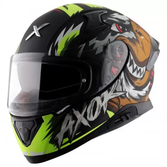 AXOR Apex Falcon Black neon greyfor man and women with double visor and antifog and pin lock