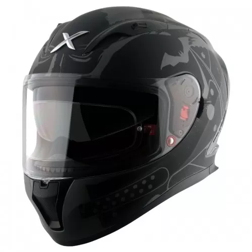 AXOR Street Batman dull black antraside grey for man and women with double visor and antifog and pin lock one tinted pinlock visor free